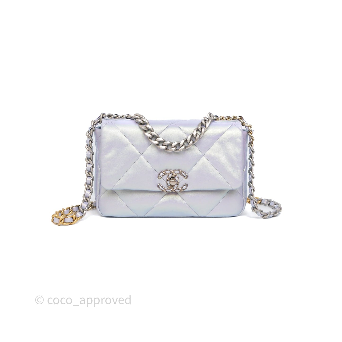 Chanel 19 Small Iridescent Purple Mixed Hardware