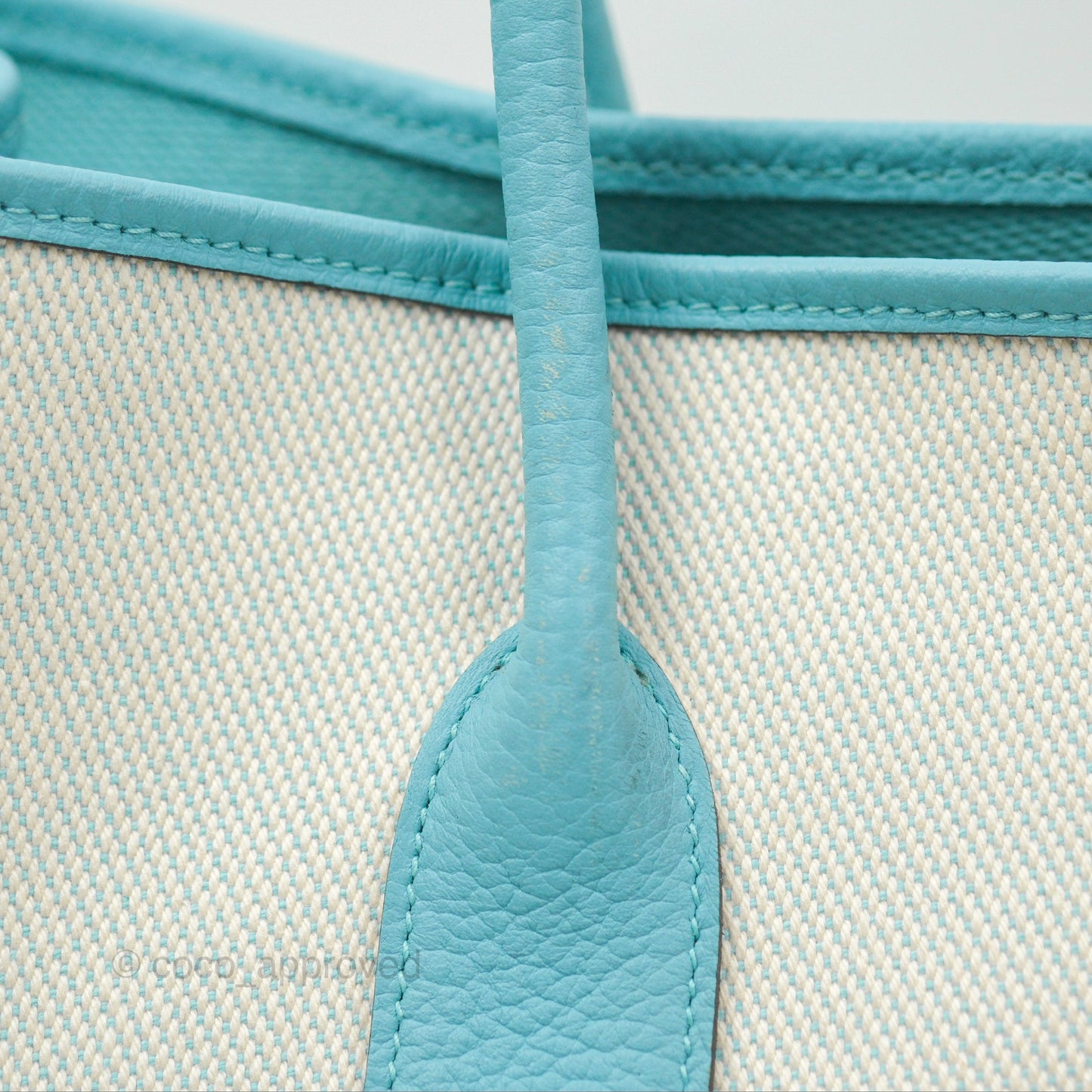 Hermès Garden Party 36 Country Ecru Bleu Atoll Canvas