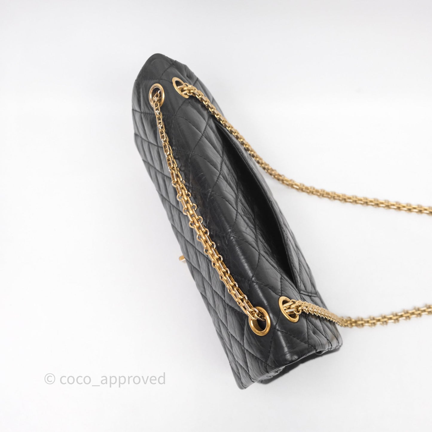 Chanel Quilted 2.55 Reissue 226 Flap Bag Black Aged Calfskin Gold Hardware