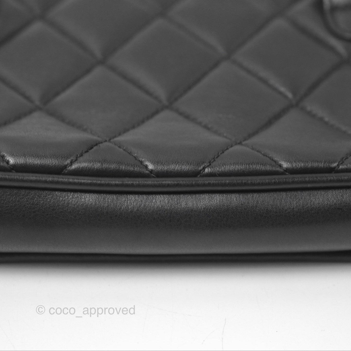 Chanel Vintage Belt Bag Quilted Black Lambskin 24K Gold Hardware