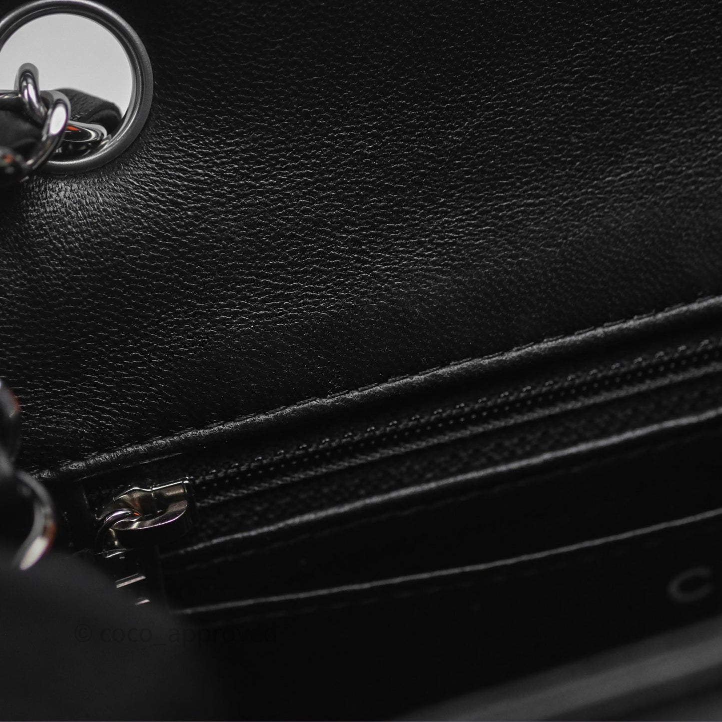 Chanel Quilted Mini Rectangular Flap Black Lambskin Silver Hardware