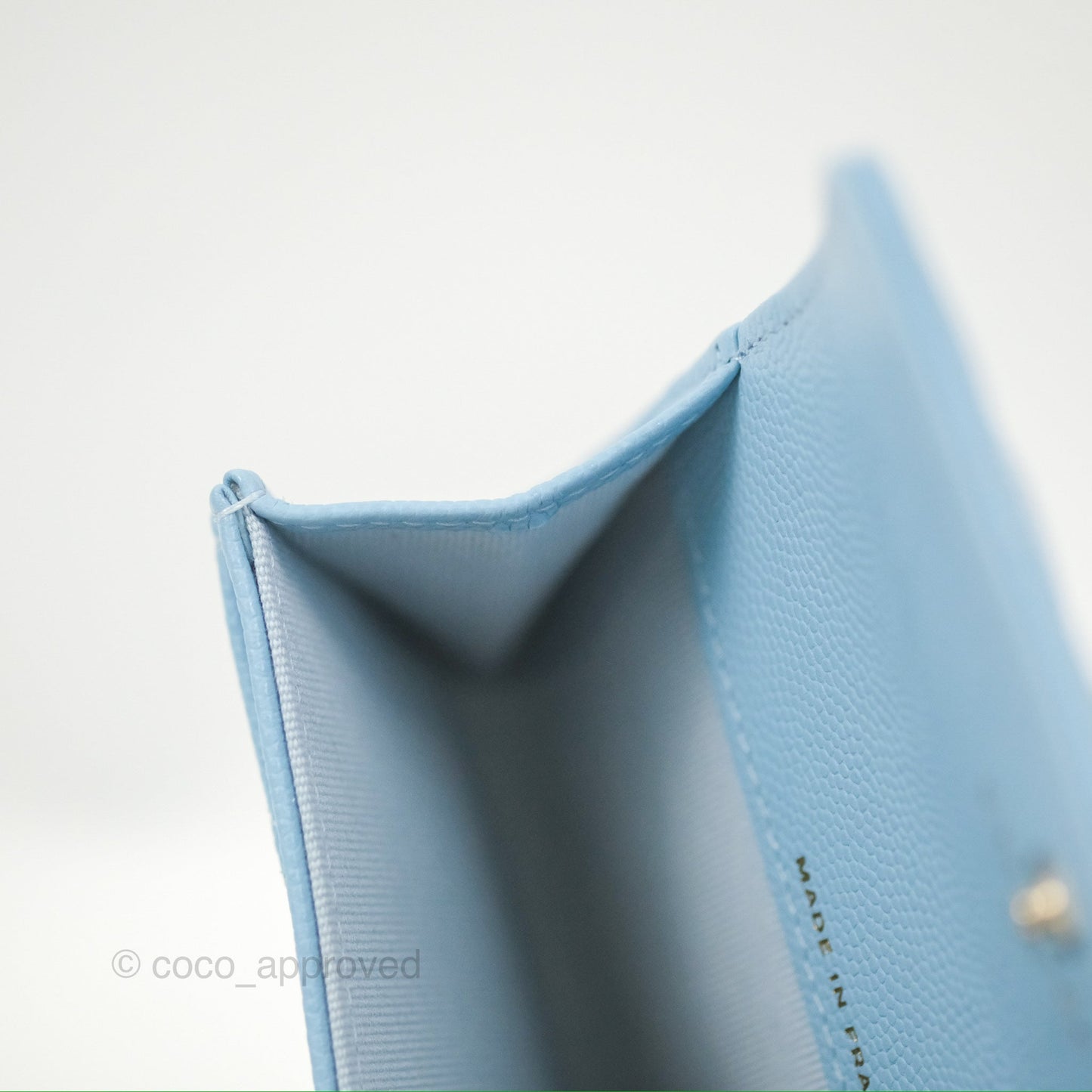 Chanel Crystal CC Quilted Flap Card Holder Blue Caviar