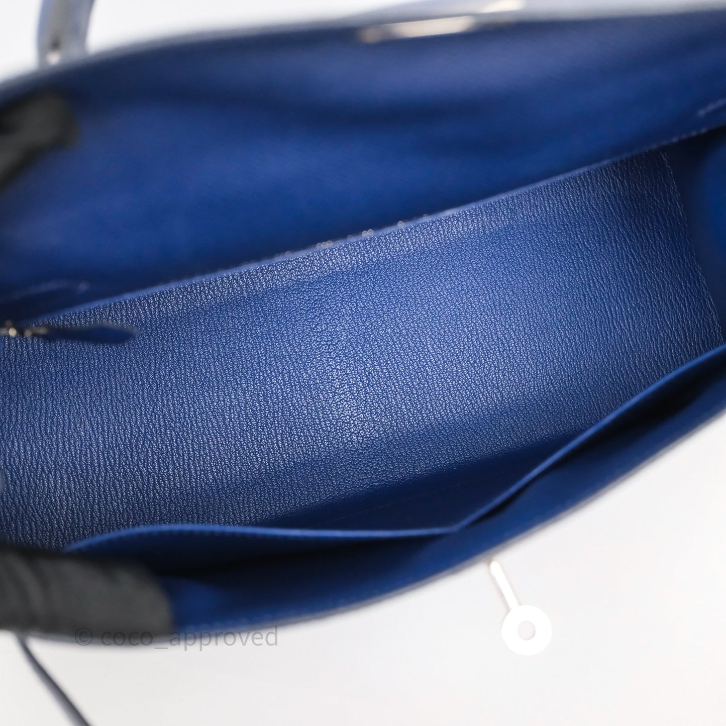 Hermes Kelly 32 Bleu Saphir 73 Epsom Palladium Hardware