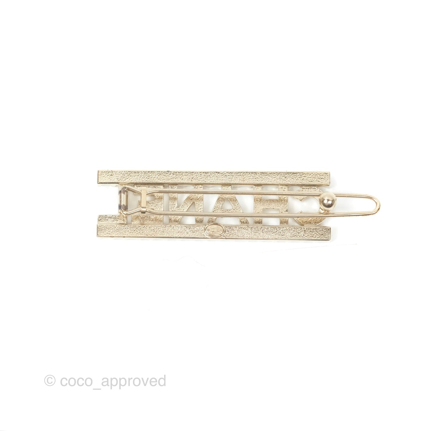 Chanel Crystal Hair Clip Gold Tone 22S