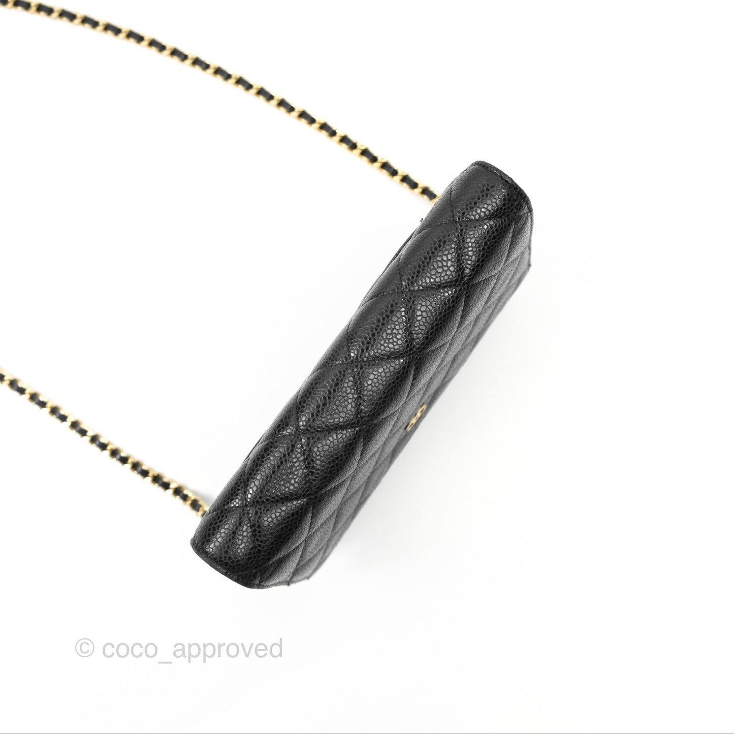 Chanel Quilted Classic Wallet On Chain WOC Black Caviar Gold Hardware