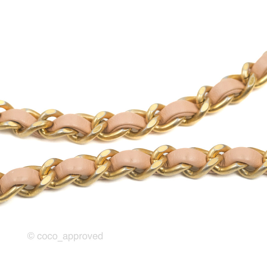 Chanel Quilted Perfect Fit Adjustable Beige Calfskin Gold Hardware 21A