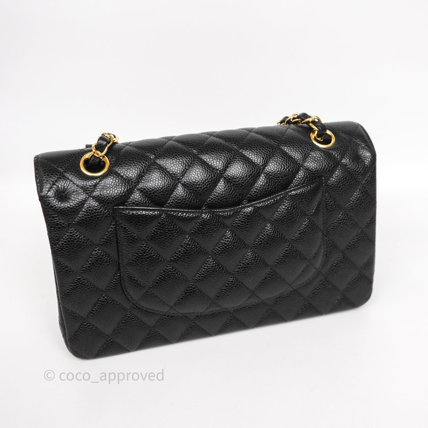 Chanel Classic M/L Medium Flap Quilted Black Caviar Gold Hardware