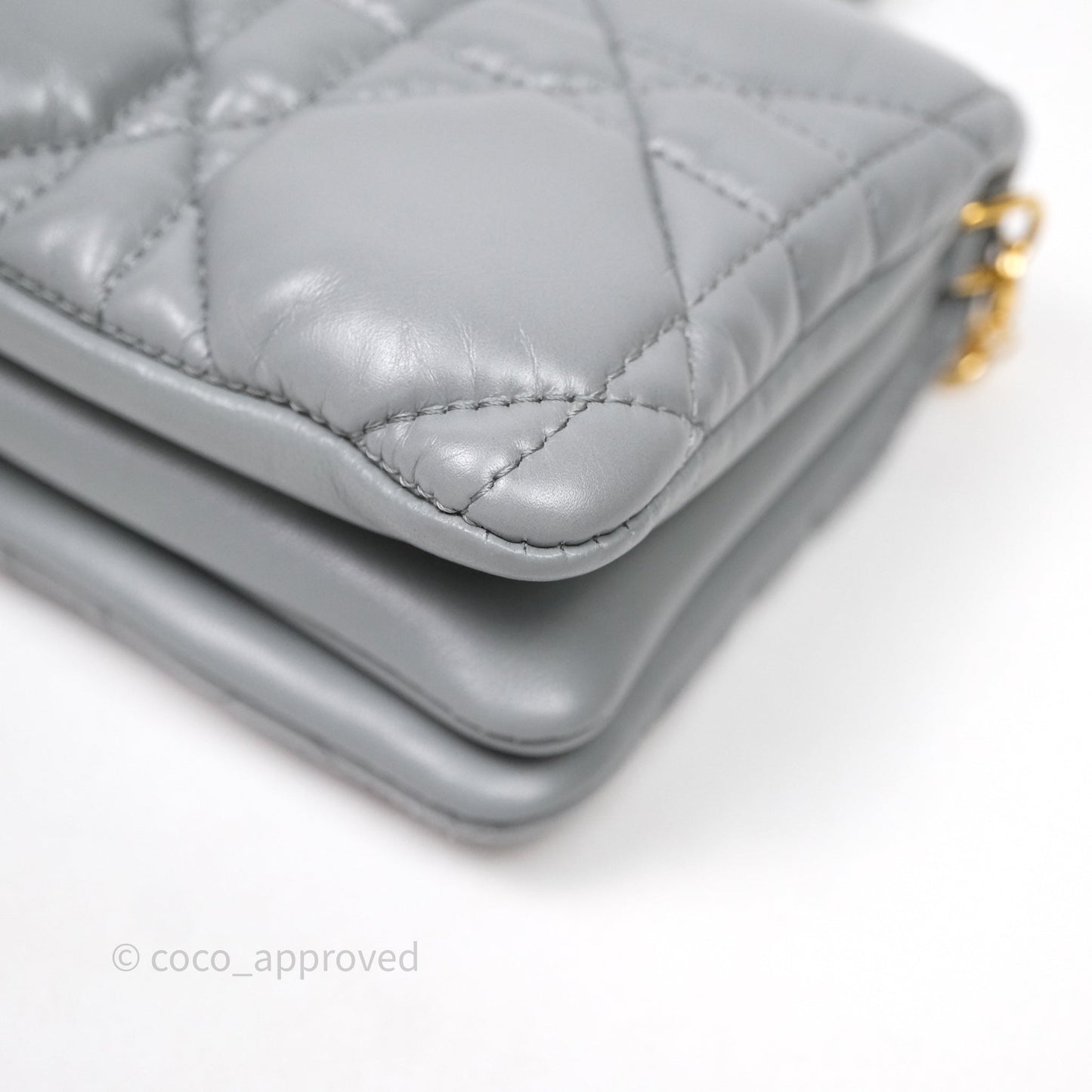 Christian Dior Mini Caro Bag Grey Macrocannage