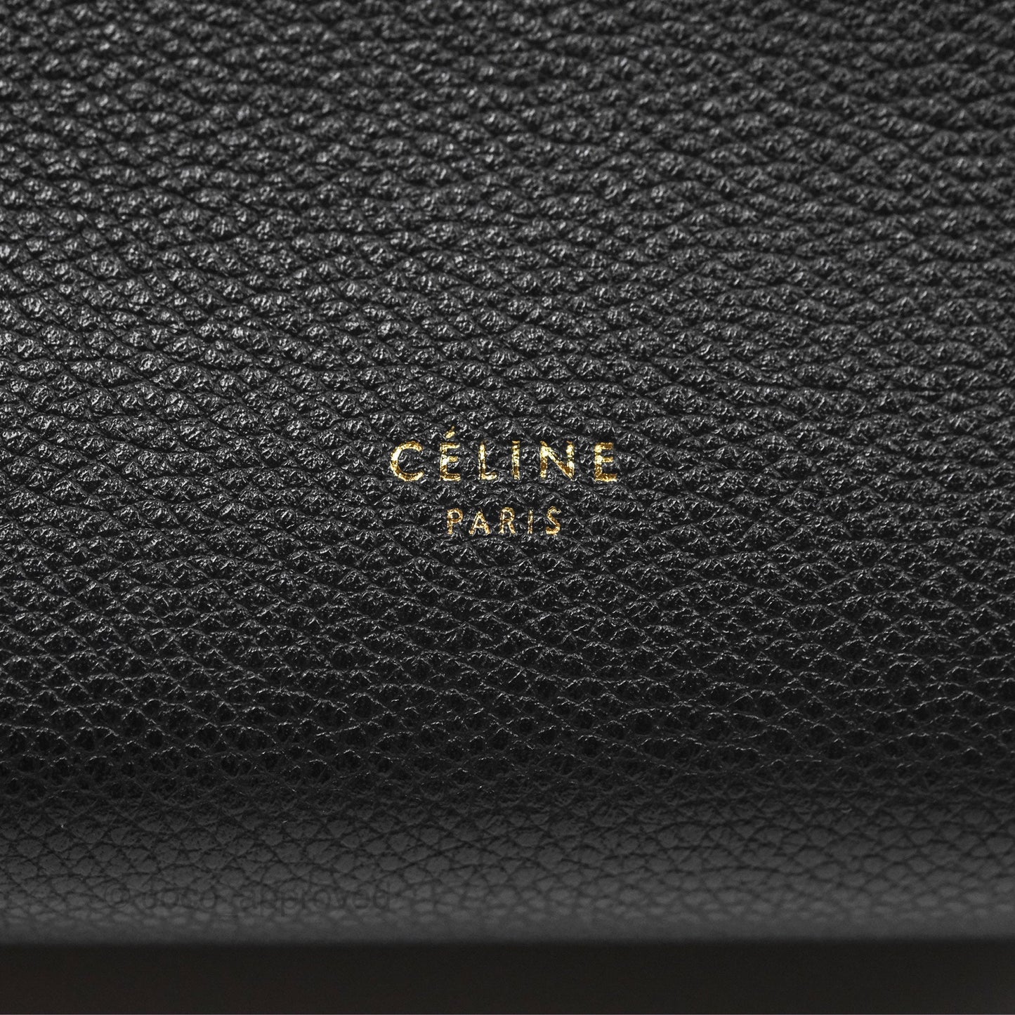 Celine Small Sangle Bucket Bag Black Grained Calfskin Gold Hardware