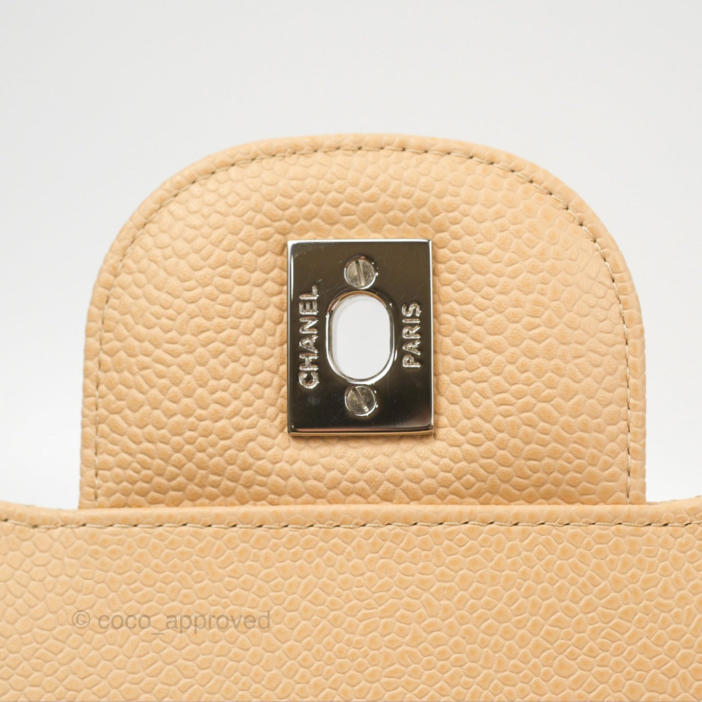 Chanel Jumbo Double Flap Beige Caviar Silver Hardware⁣⁣