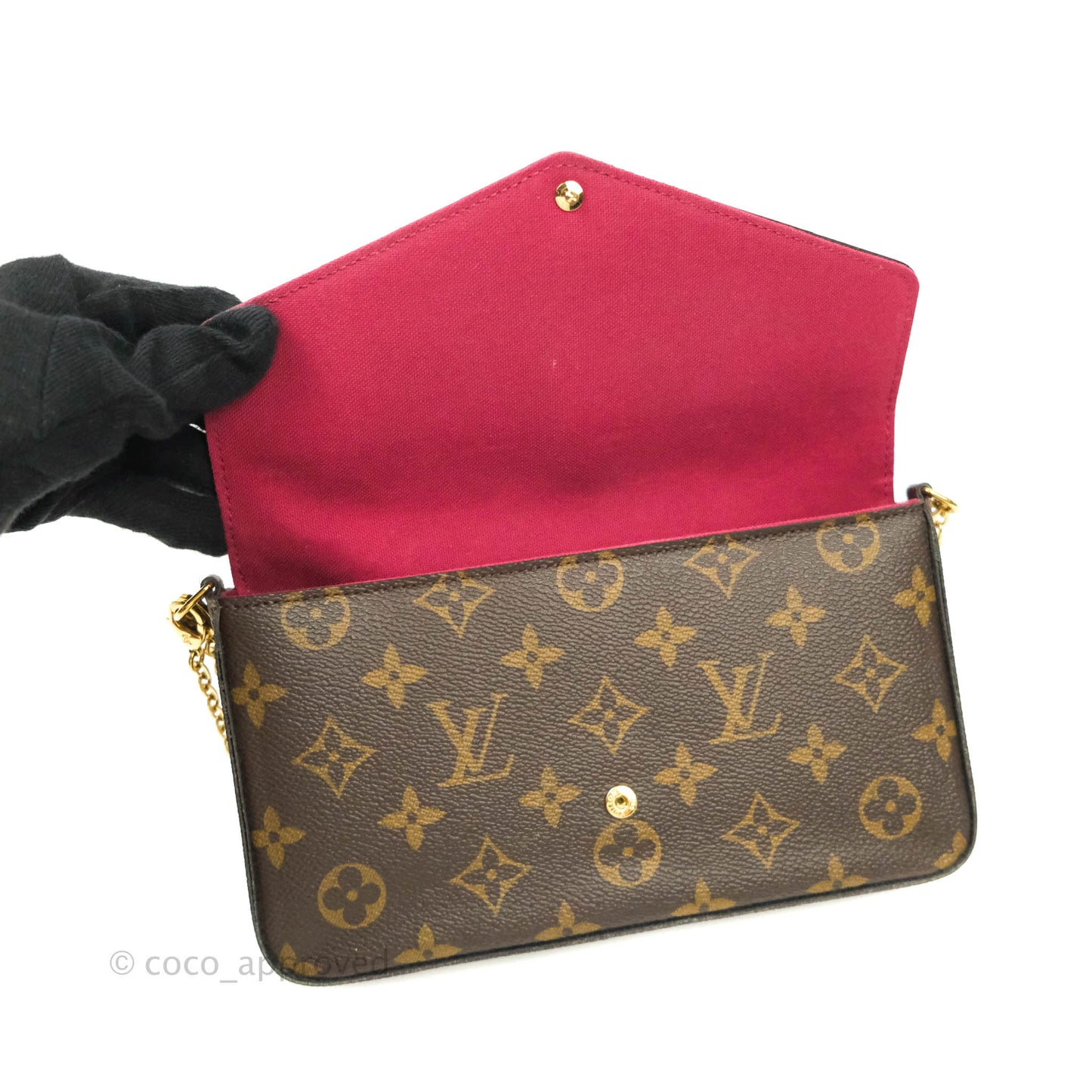 Louis Vuitton Monogram Canvas Pochette Félicie Bag Fuchsia Pink