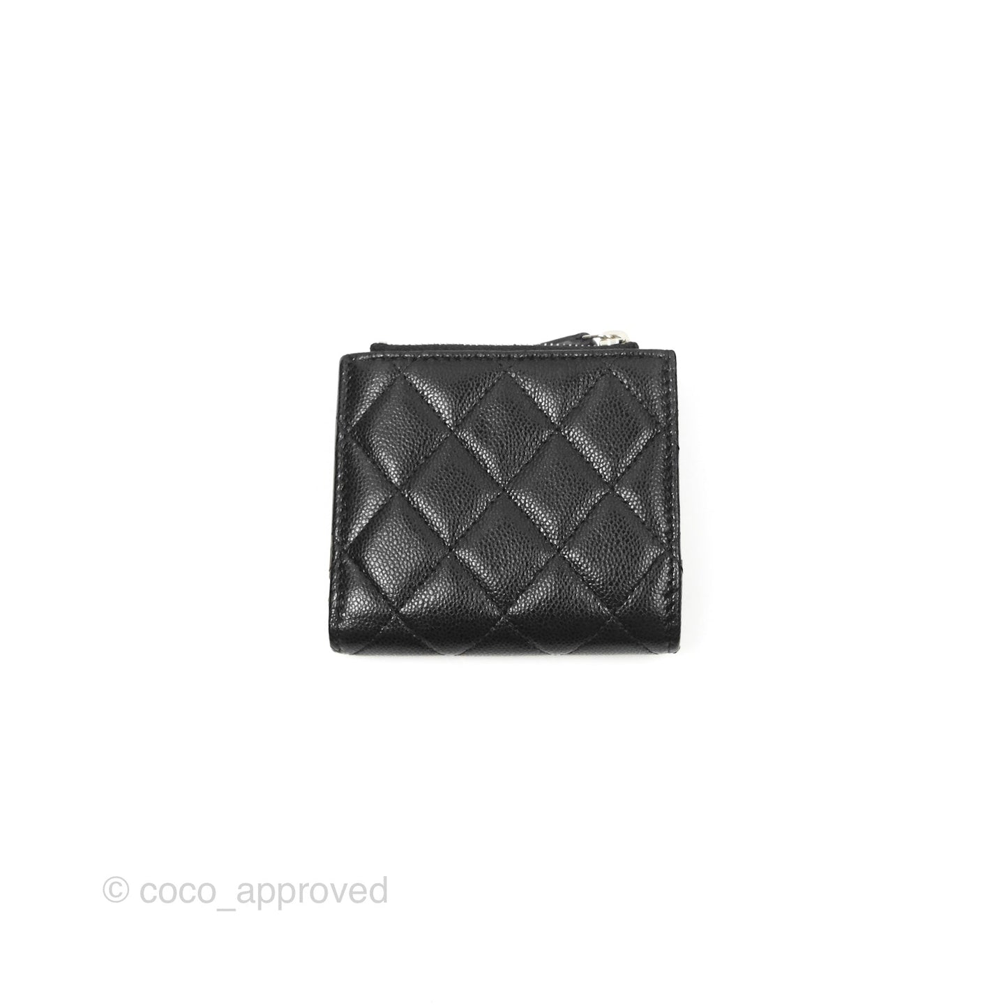 Chanel Compact Wallet Black Caviar Gold Hardware 23A