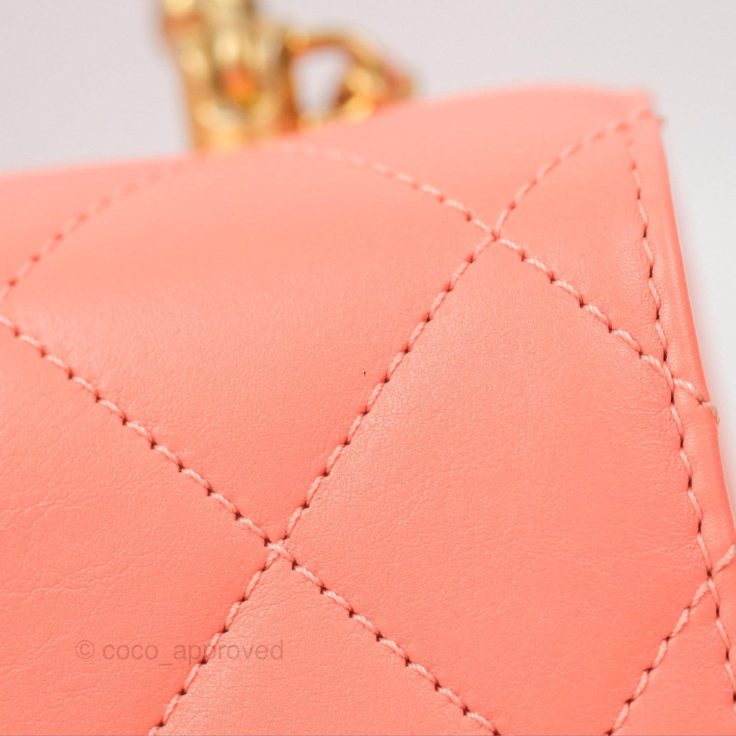 Chanel Metal Top Handle Flap Bag Iridescent Orange Claire Calfskin Aged Gold Hardware