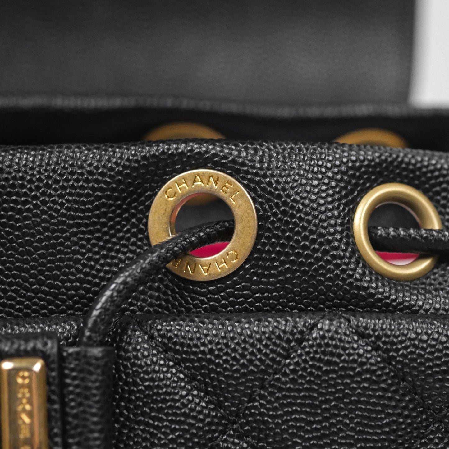 Chanel Small Quilted Filigree Backpack Black Caviar Aged Gold Hardware