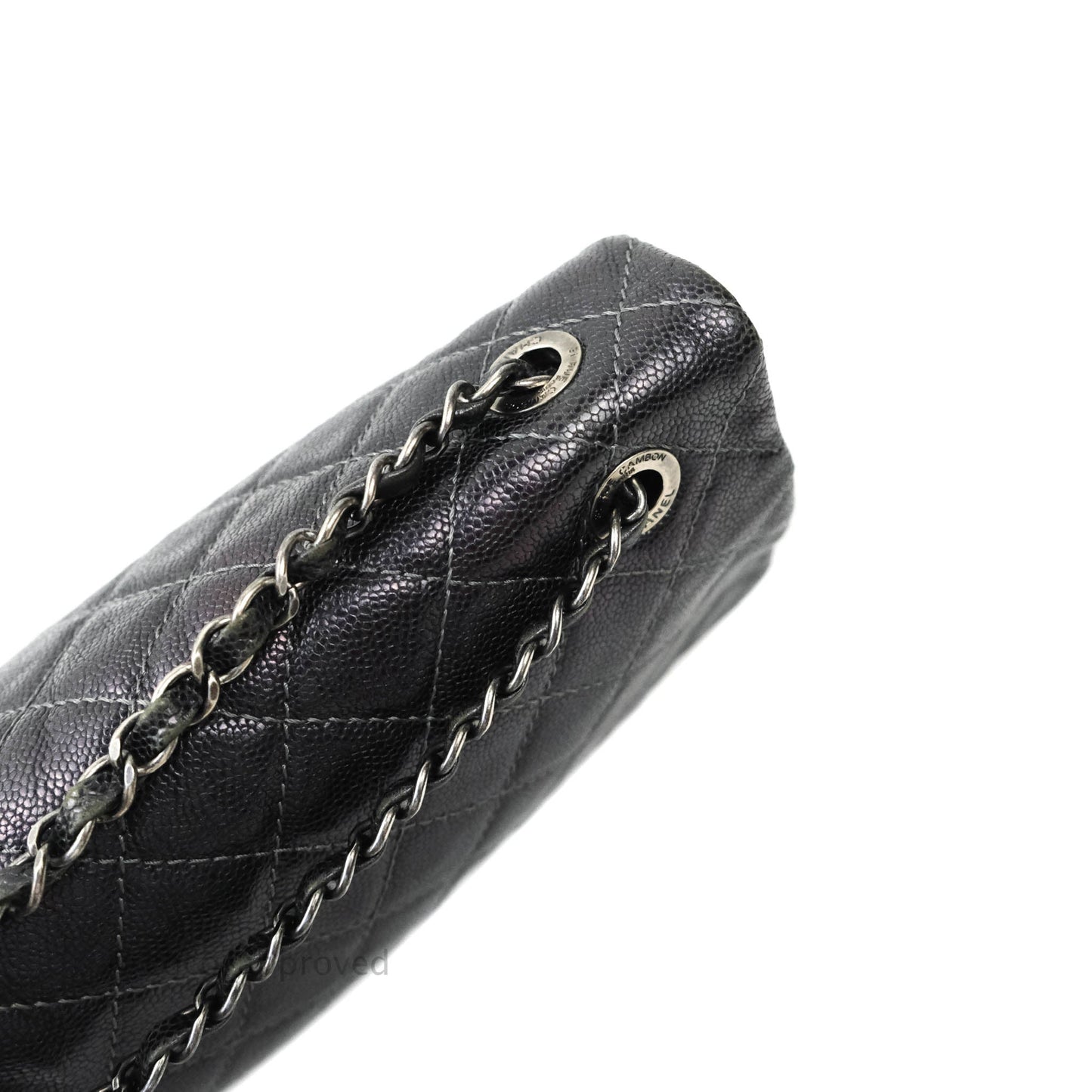 Chanel Jumbo Easy Flap Bag Caviar Dark Grey Ruthenium Hardware
