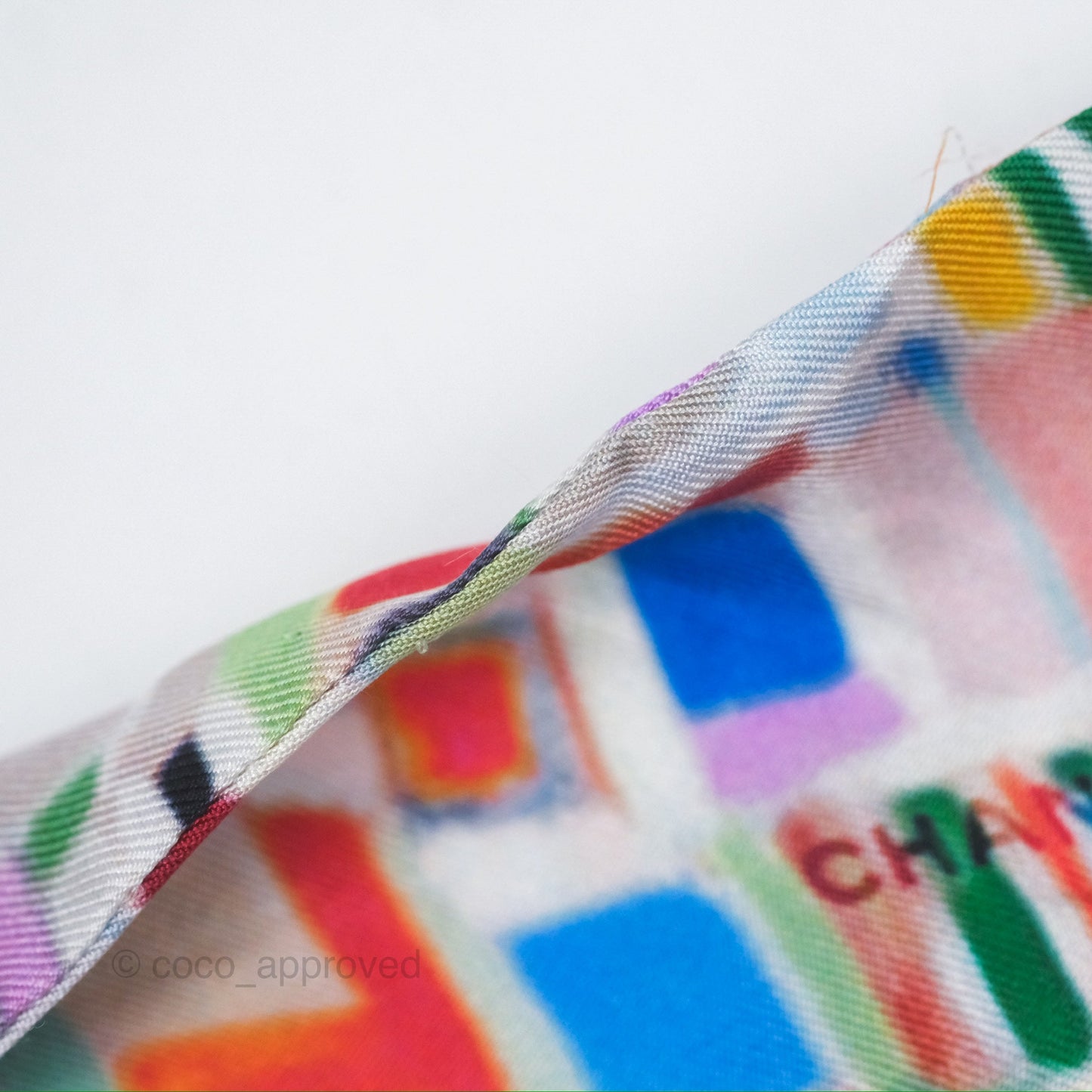 Chanel Silk Twilly in Multicolor Red