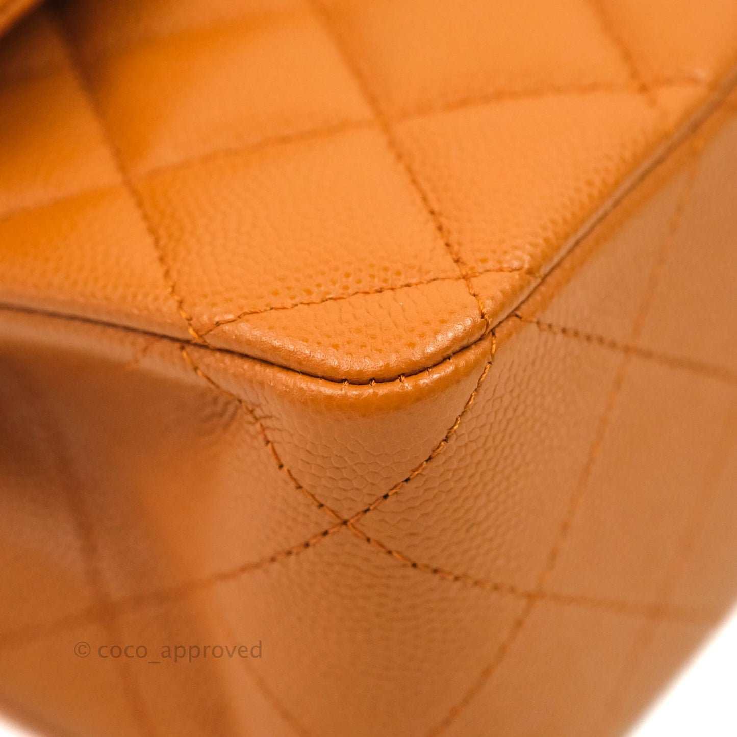 Chanel Classic M/L Medium Double Flap Caramel Caviar Gold Hardware 21A