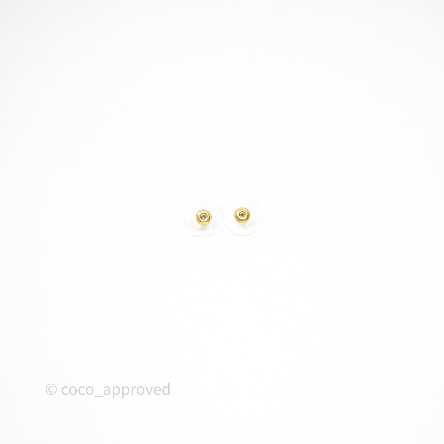 Chanel CC Crystals Earrings Gold Tone 23C