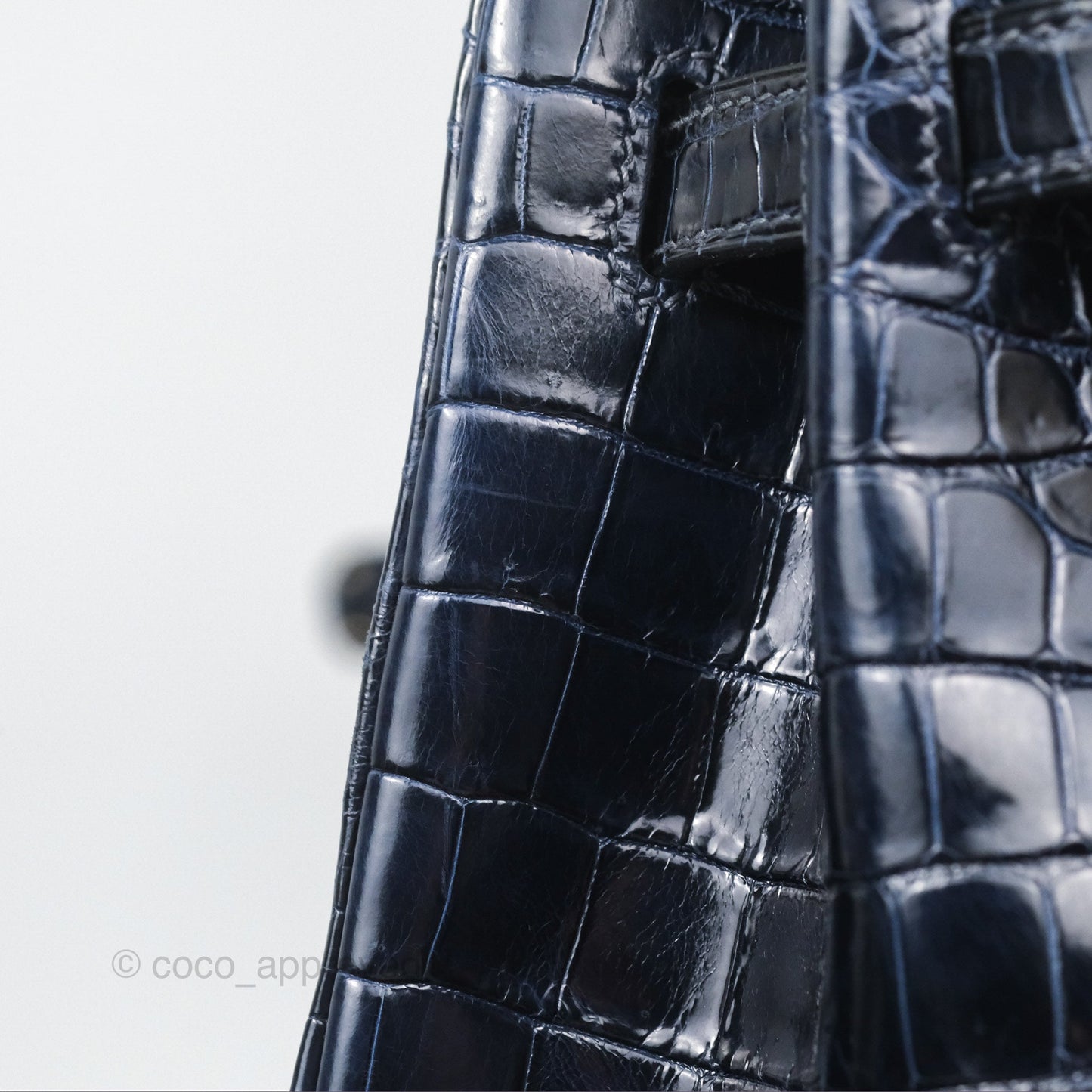Hermès Birkin 35 Porosus Marine 78 Palladium Hardware