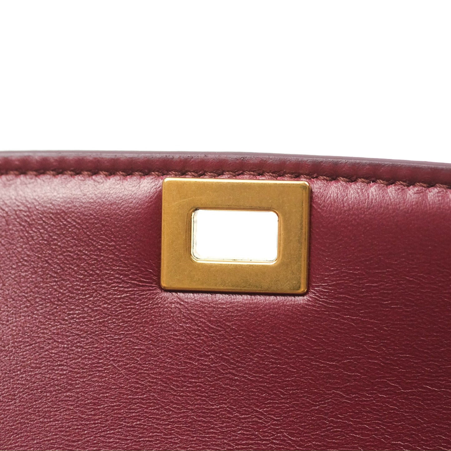 Celine Teen Classic Box Flap Burgundy Calfskin