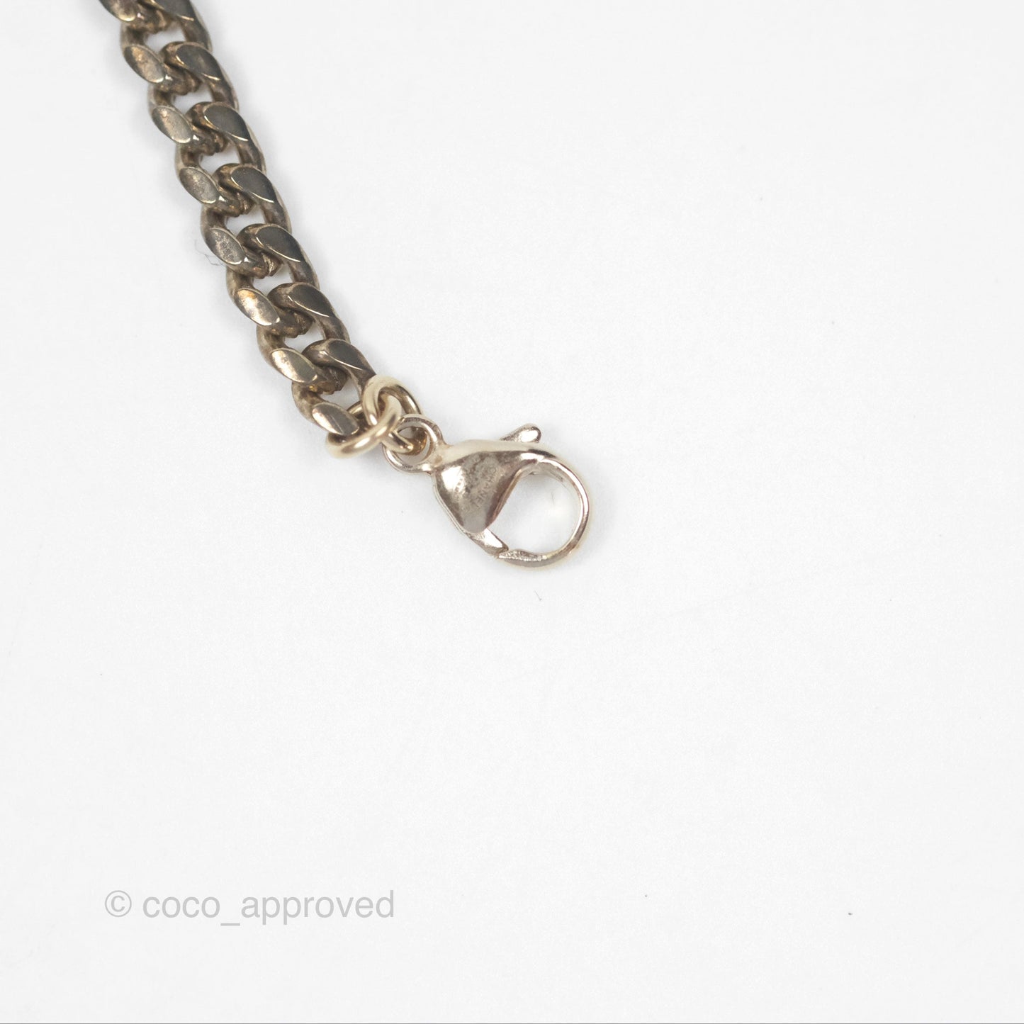 Chanel Crystal CC Star Drop Necklace Gold Tone 21S