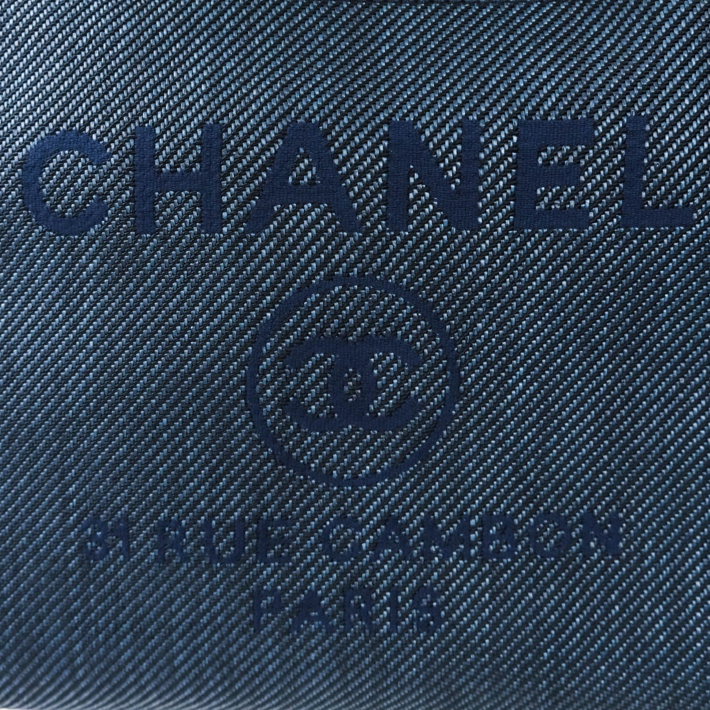 Chanel Canvas Large Deauville Tote Navy Blue