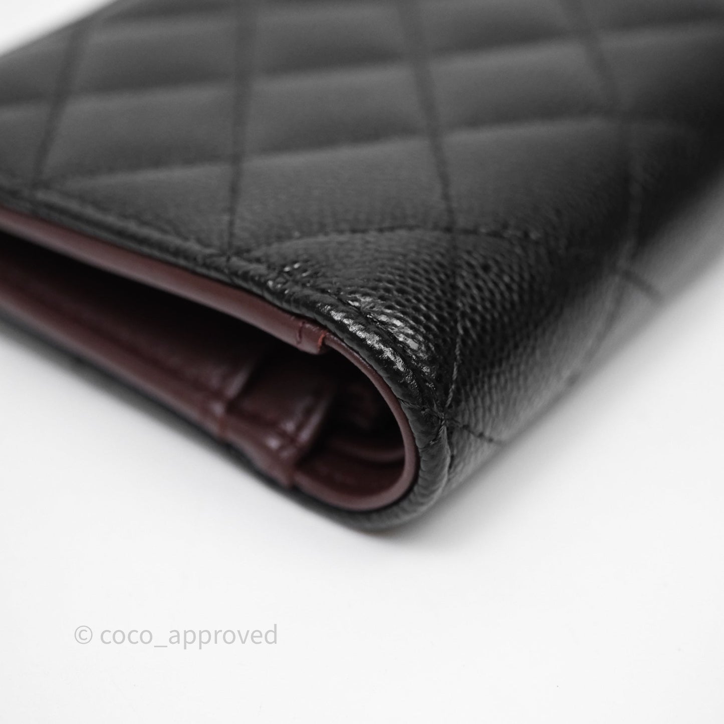 Chanel Classic Quilted Passport Holder Black Caviar Gold Hardware