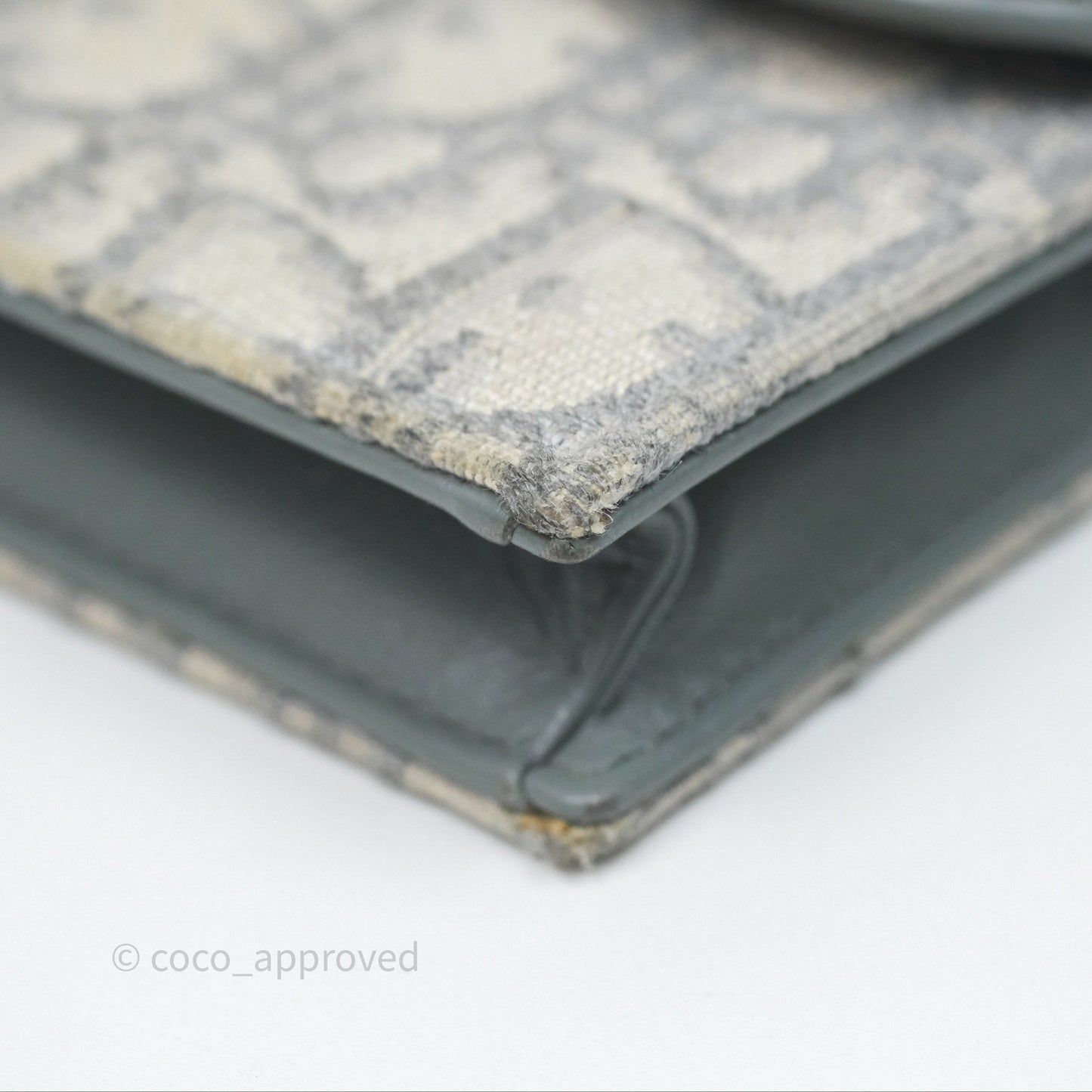 Christian Dior Saddle Bloom Card Holder Gray Dior Oblique Jacquard
