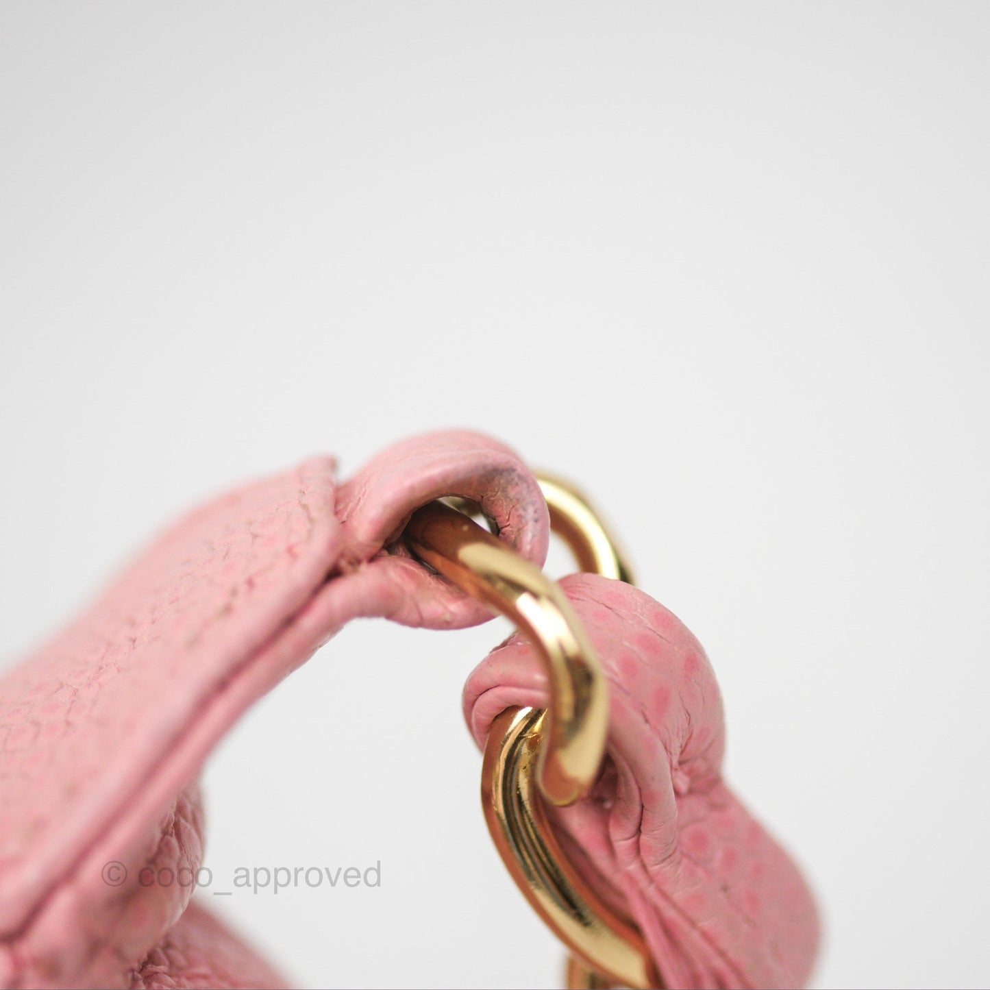 Chanel Vintage CC Quilted Shoulder Bag Pink Caviar Gold Hardware