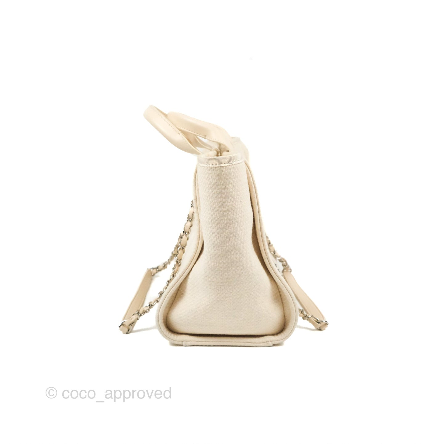 Chanel New Small Deauville Cream Ivory Canvas
