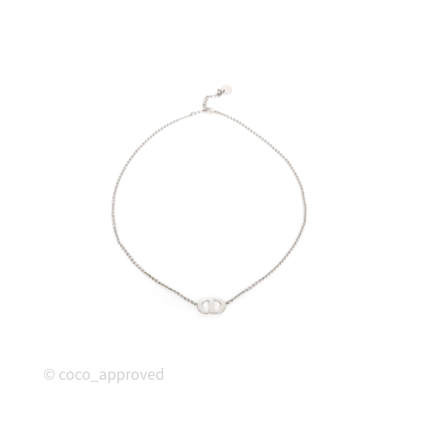 Christian Dior Petit CD Necklace Silver Tone