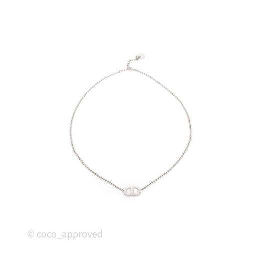 Christian Dior Petit CD Necklace Silver Tone