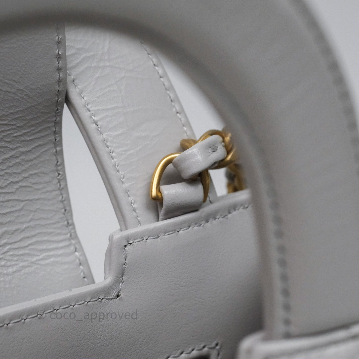 Chanel Kelly Bag Quilted Light Grey Shiny Calfskin Aged Gold Hardware