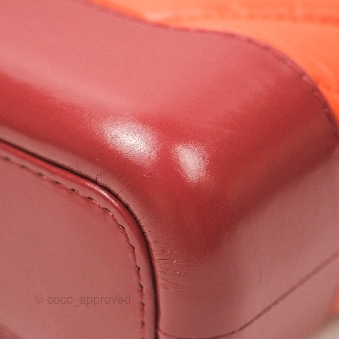Chanel Small Gabrielle Hobo Chevron Orange Red Aged Calfskin