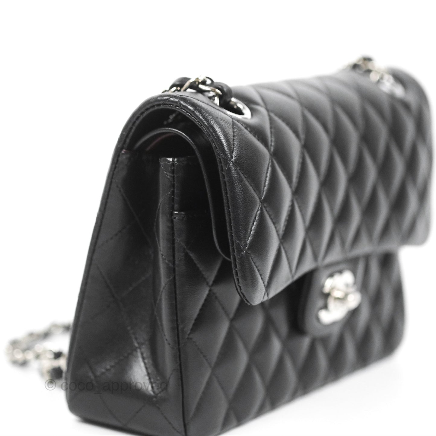 Chanel Small Classic Quilted Flap Black Lambskin Silver Hardware