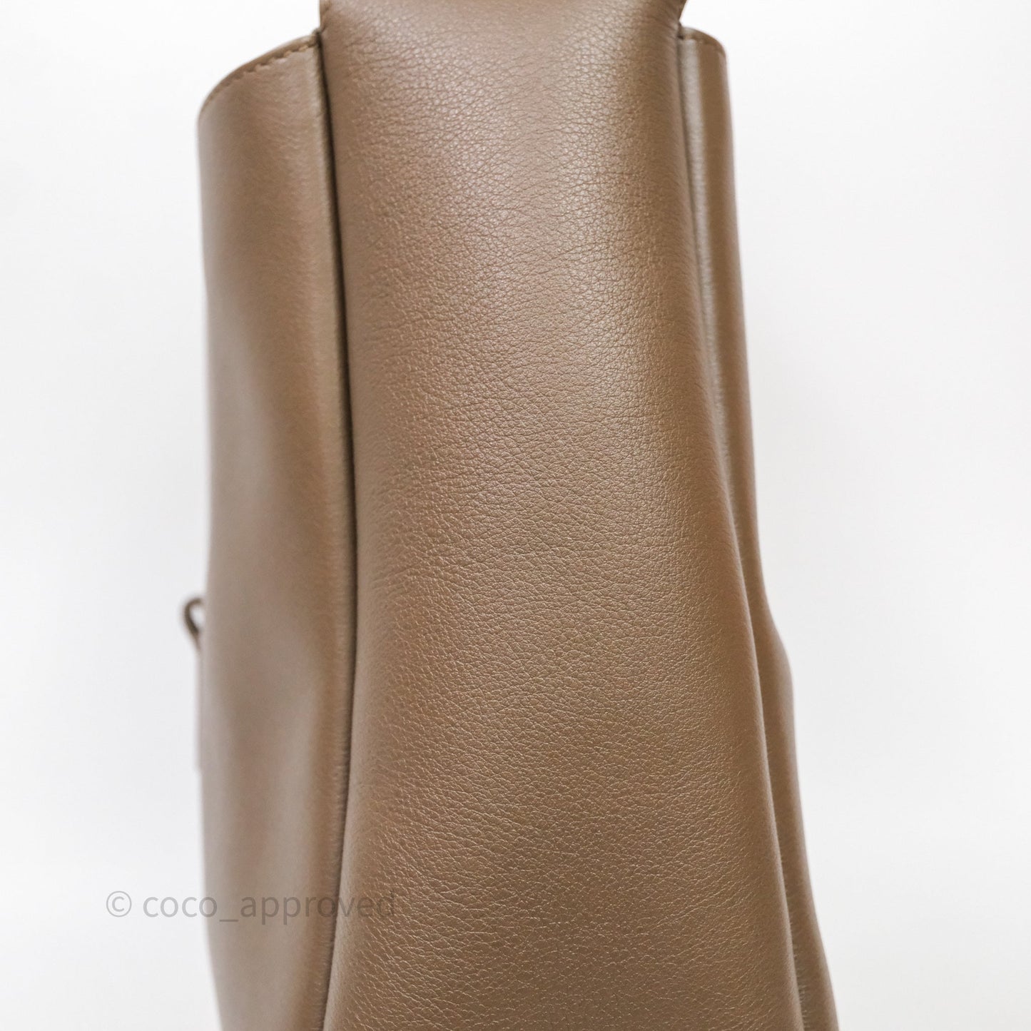 Saint Laurent LE 5 à 7 Supple Small Choco Brown Grained Leather Gold Hardware