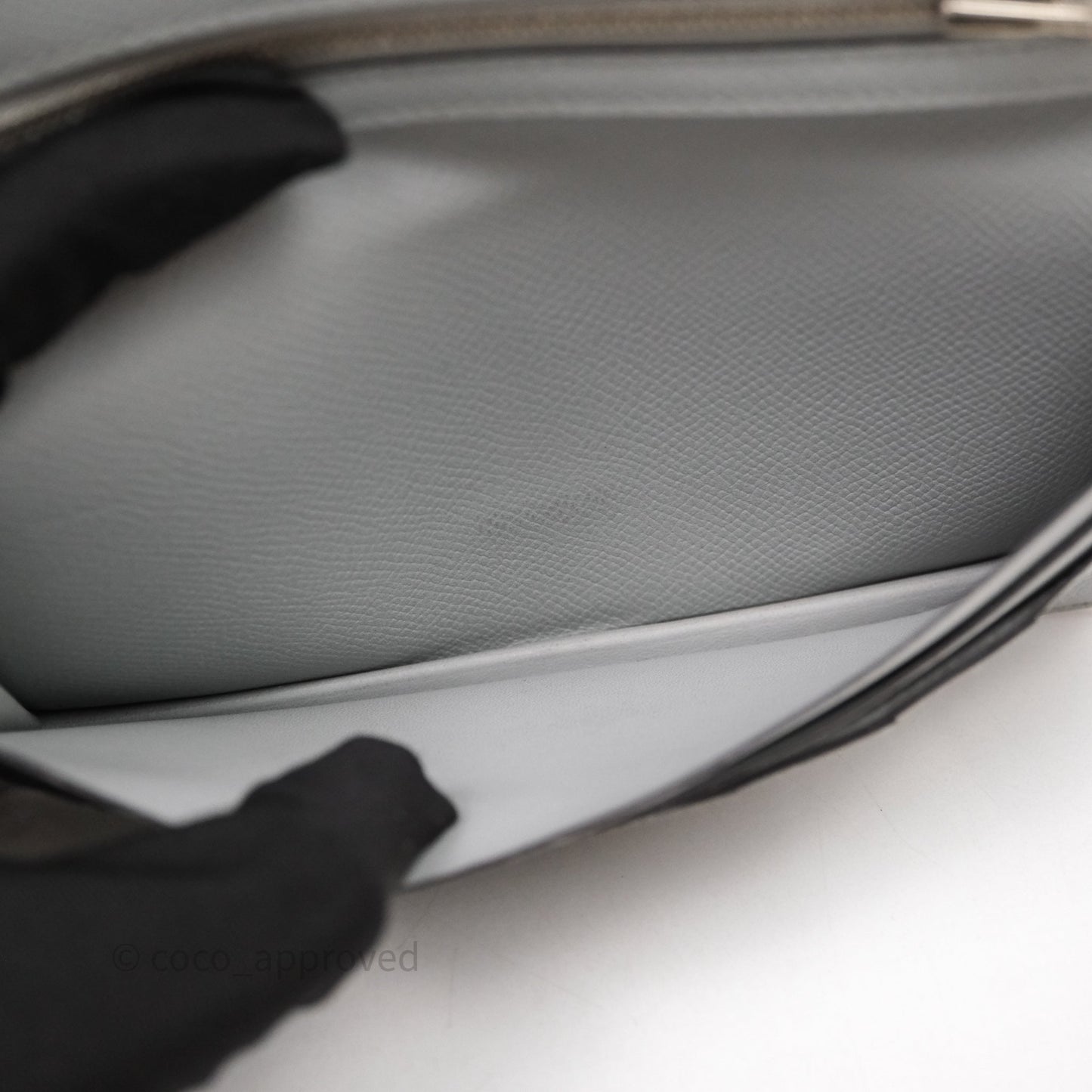 Hermès Bearn Long Wallet Gris Epsom Palladium Hardware