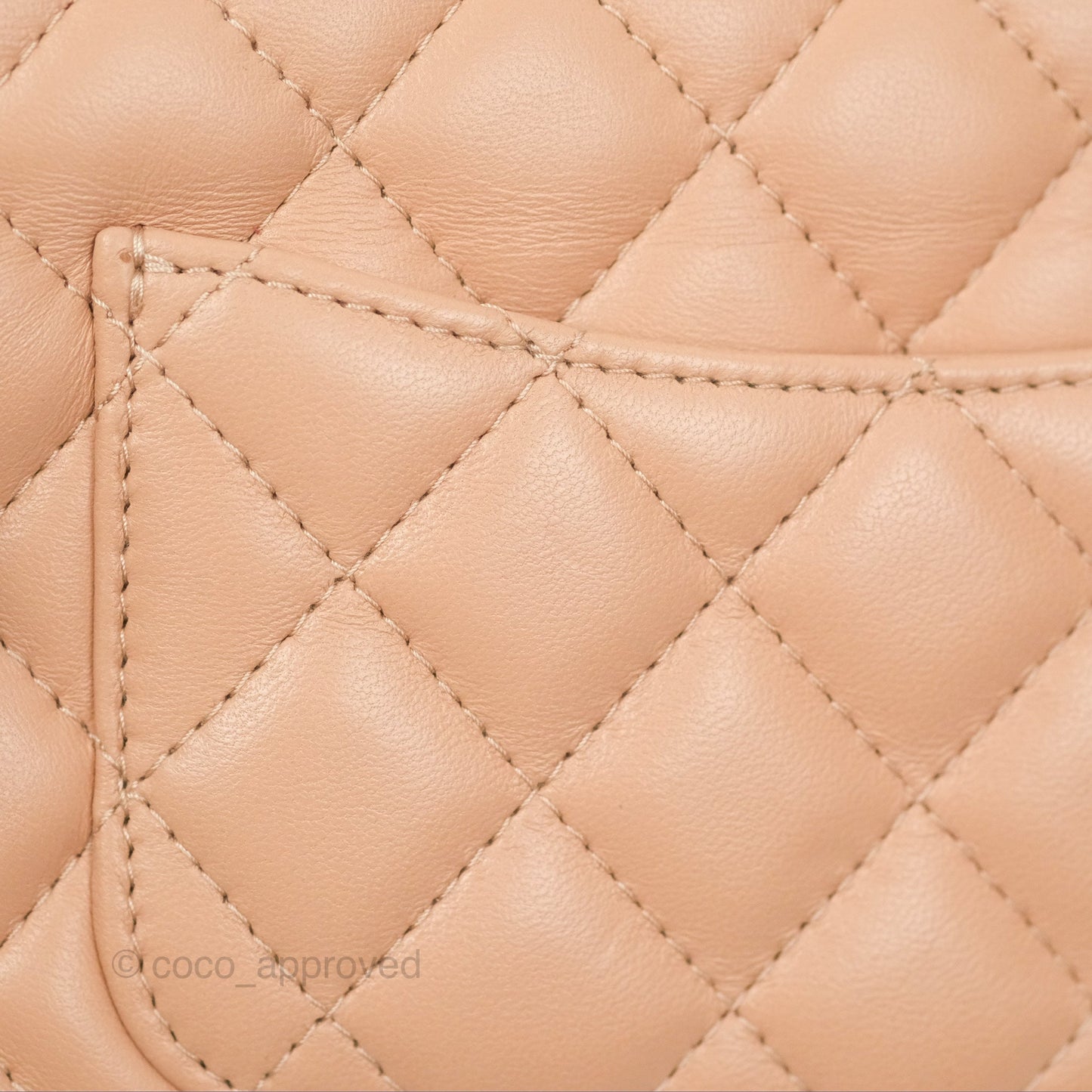 Chanel Quilted Mini Rectangular Flap Beige Lambskin Gold Hardware