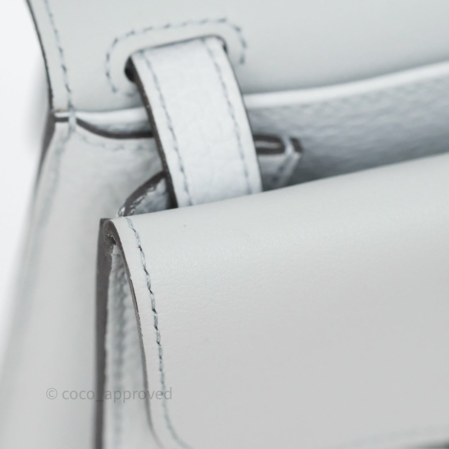 Hermès Halzan 25 Bleu Pale 08 Clemence Palladium Hardware