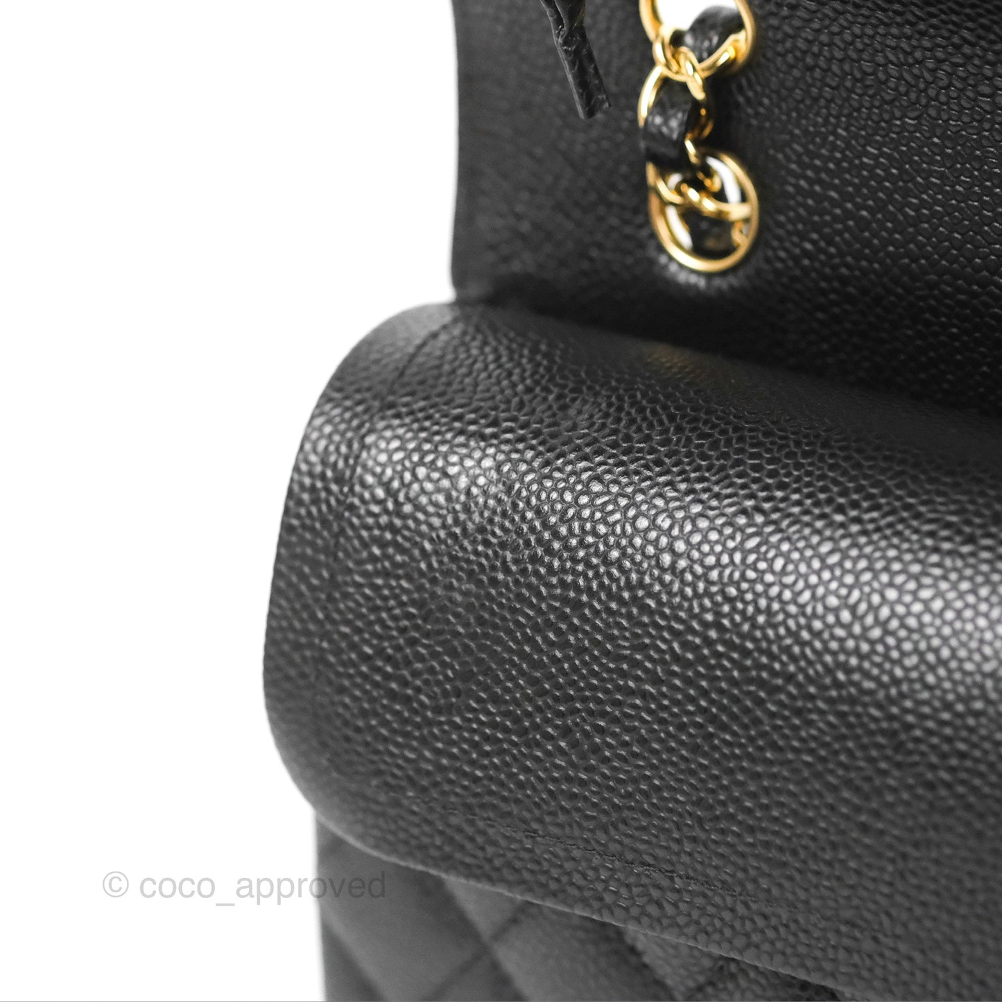 Chanel Classic M/L Medium Flap Quilted Black Caviar Gold Hardware