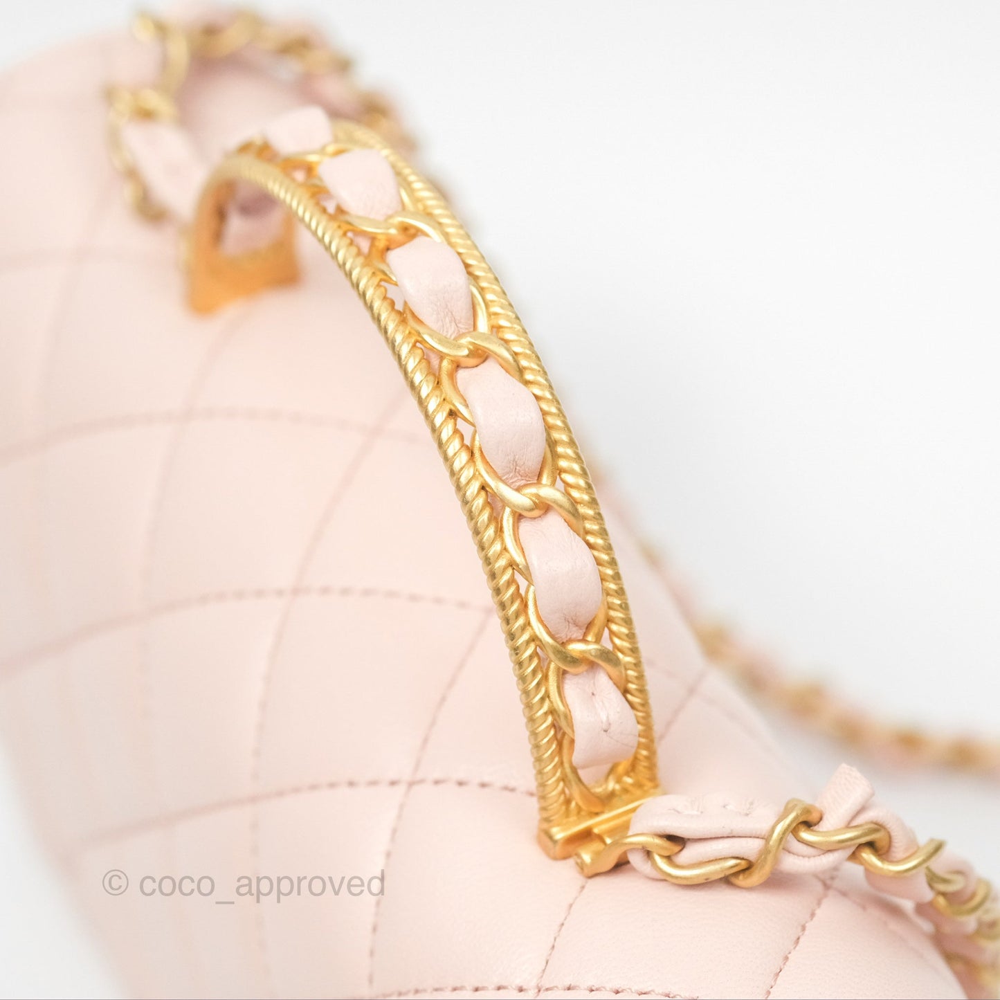 Chanel Top Handle Mini Rectangular Flap Bag Light Pink Lambskin Aged Gold Hardware