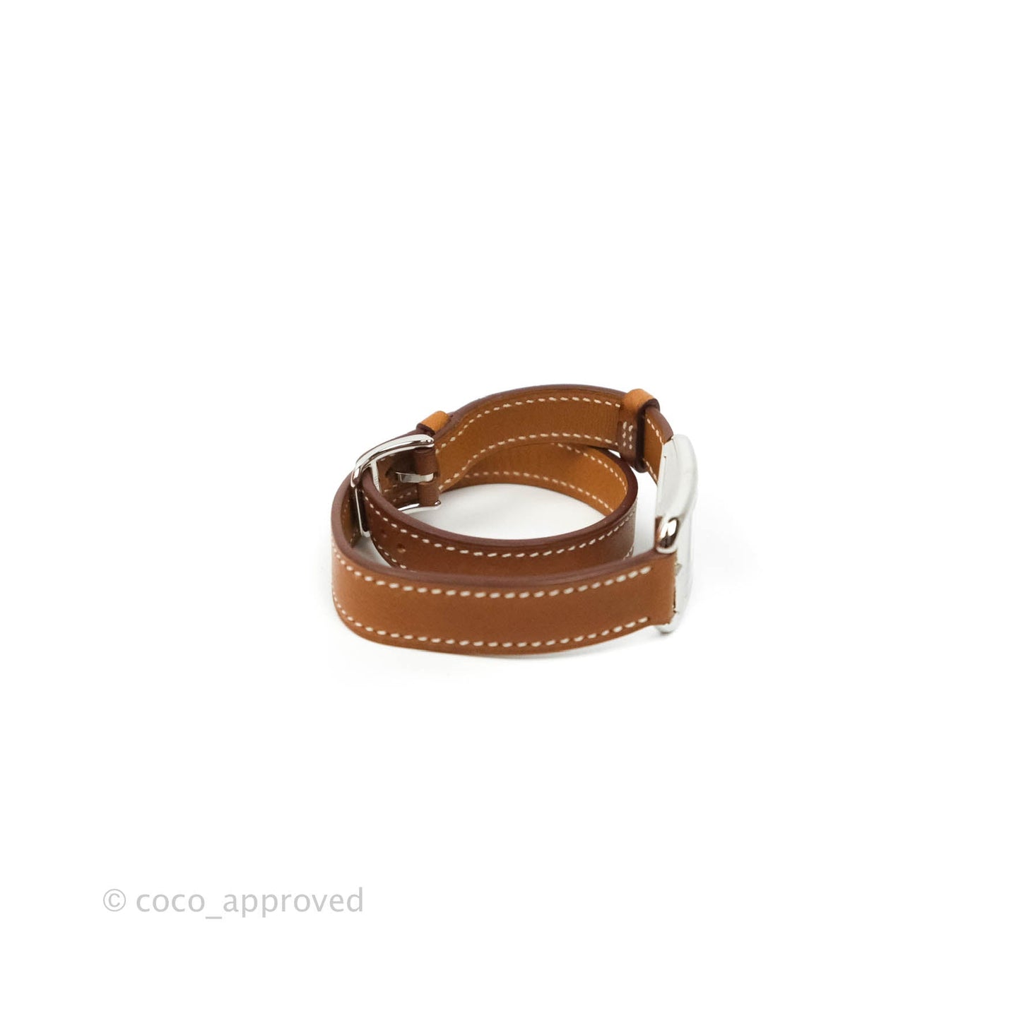 Hermès Cape Cod Steel Watch in Natural Calfskin Strap