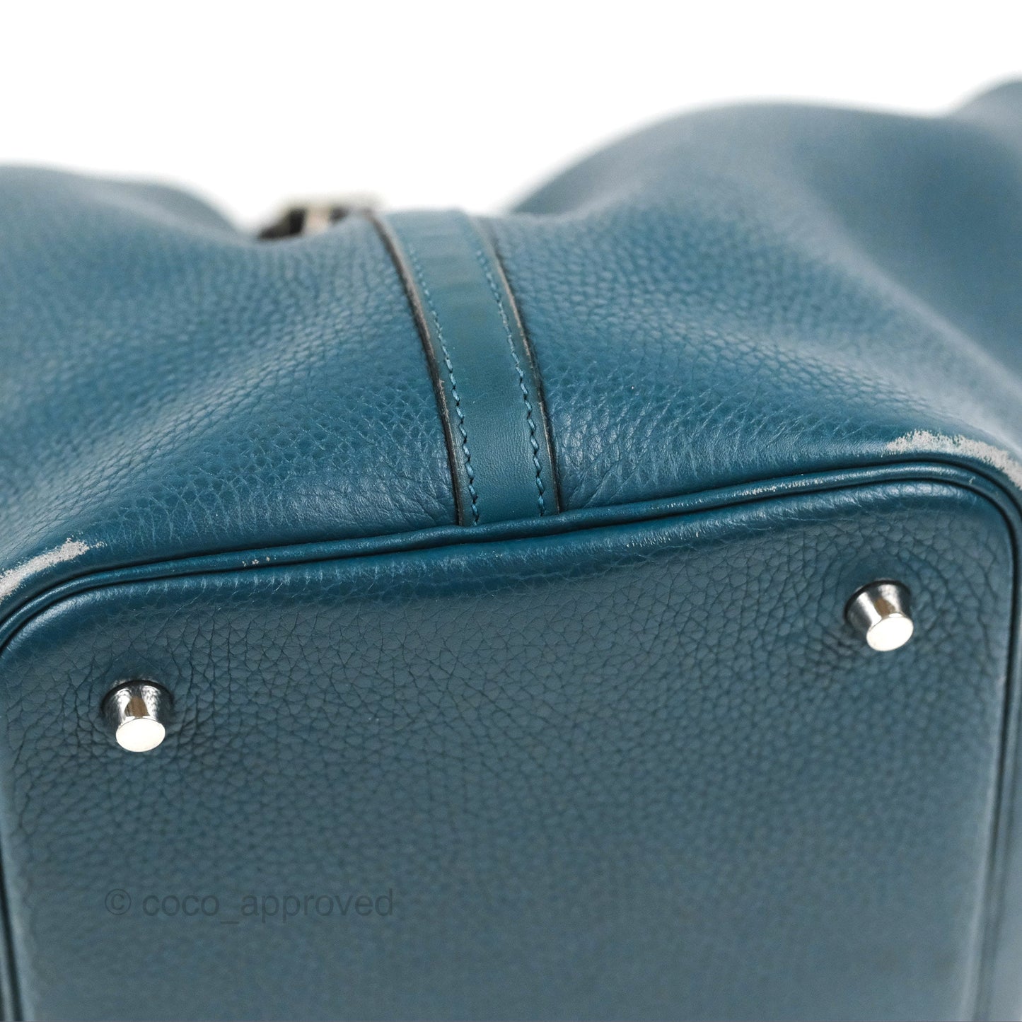 Hermès Picotin 22 Vert Bosphore Clemence Silver Hardware
