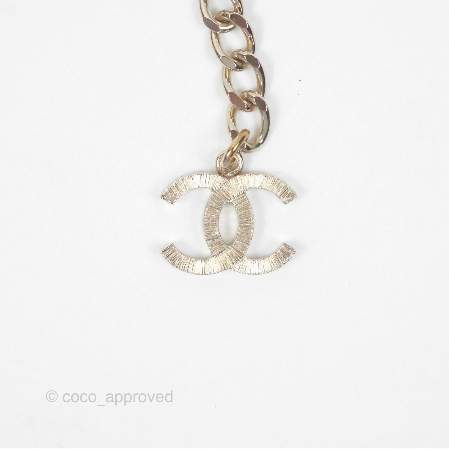 Chanel Crystal CC Pearl Braided Black Leather Drop Necklace Gold Tone 21B