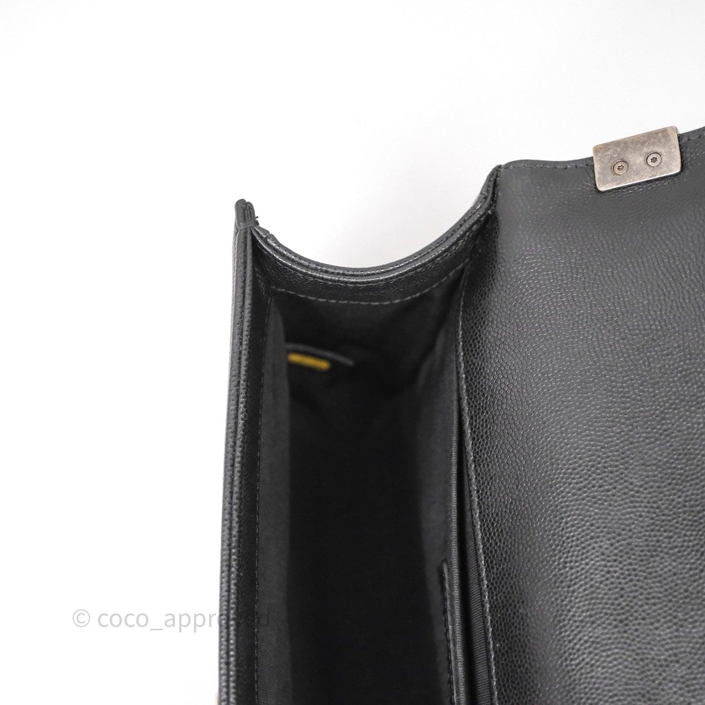 Chanel Medium Boy Chevron Black Caviar Ruthenium Hardware