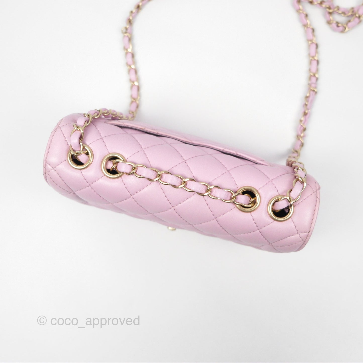 Chanel Quilted Flap Bag Pink Lambskin Aged Gold Hardware