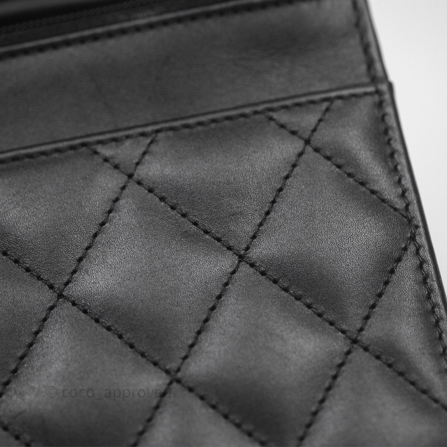 Chanel Quilted Cambon Wallet on Chain WOC Black Calfskin Silver Hardware