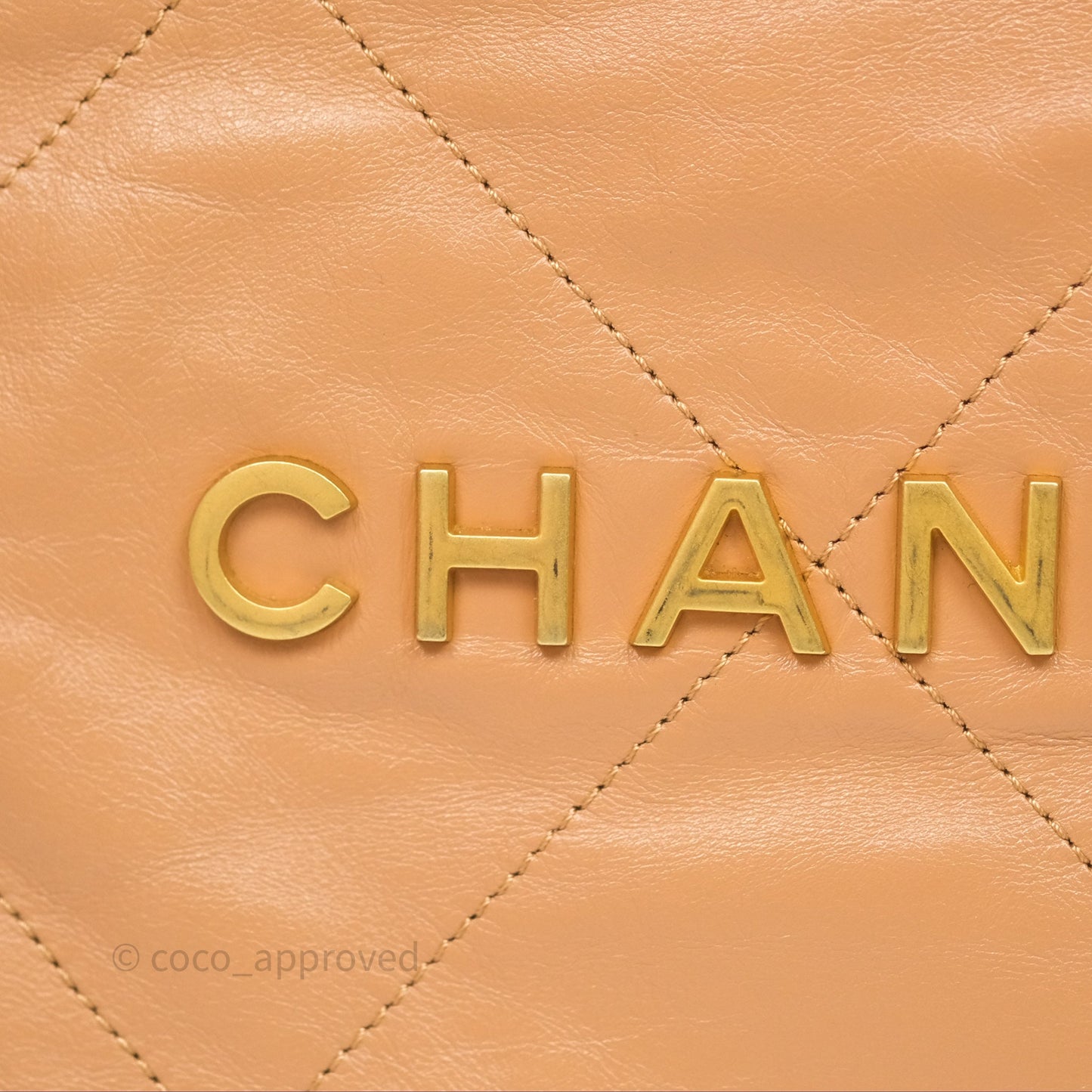 Chanel 22 Small Backpack Camel Shiny Calfskin Gold Hardware