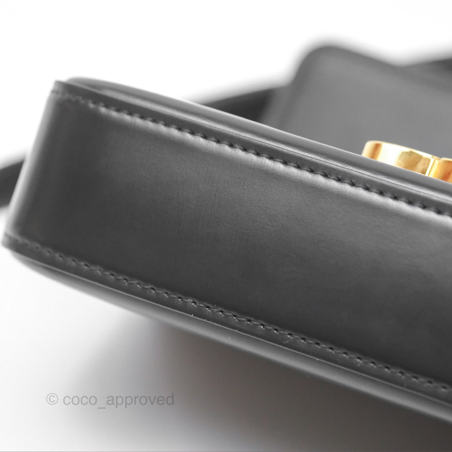 Celine Triomphe Shoulder Bag Black Calfskin