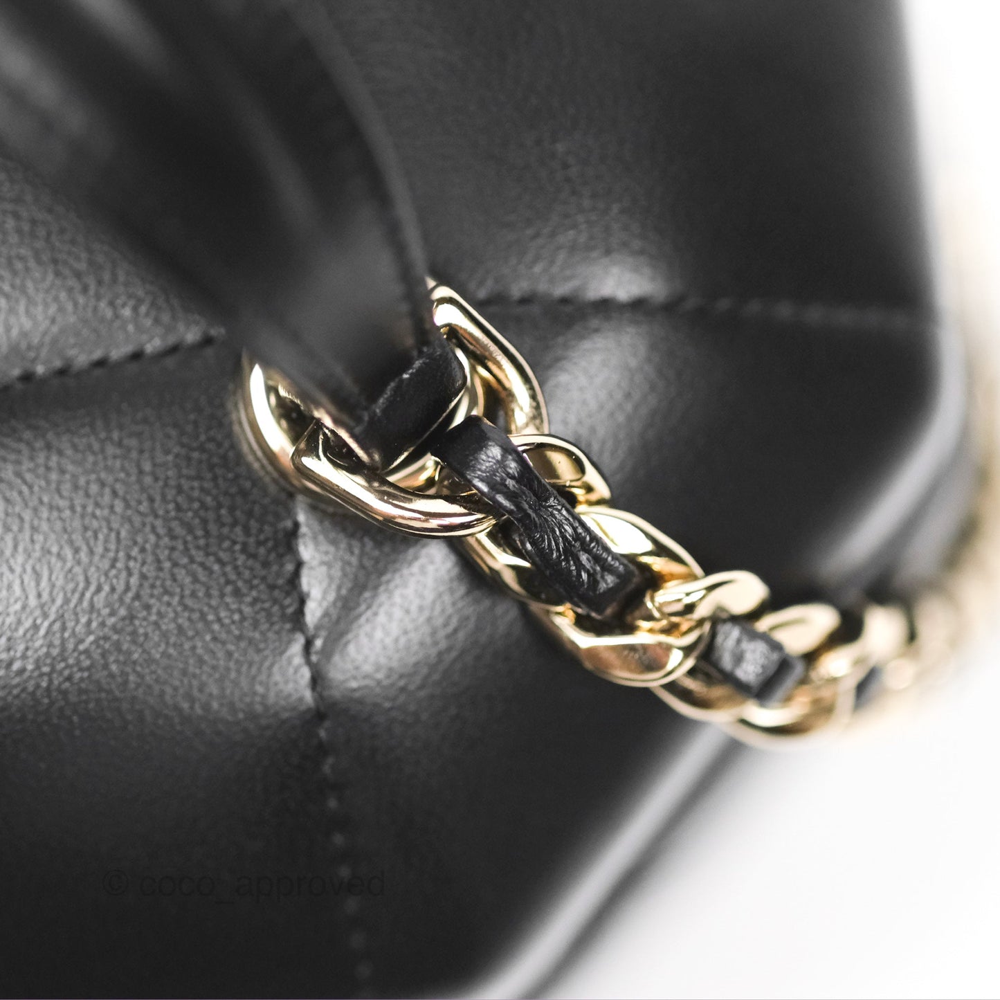 Chanel Small Hexagon Vanity Case Black Lambskin Gold Hardware